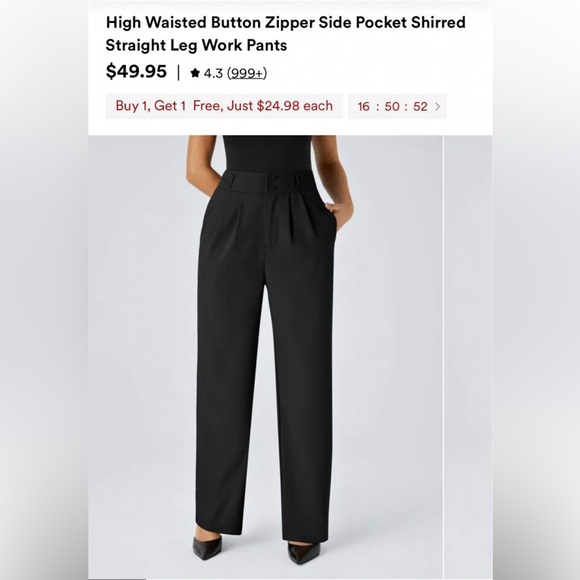 NWT Halara Work Pants - Black, size Medium - Picture 1 of 2